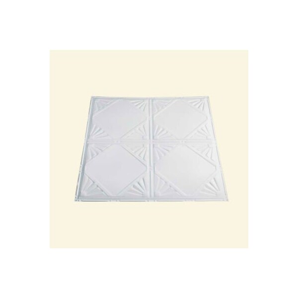 Acoustic Ceiling Products Great Lakes Tin Erie 2' X 2' Lay-in Tin Ceiling Tile in Matte White - Y56-01 - main
